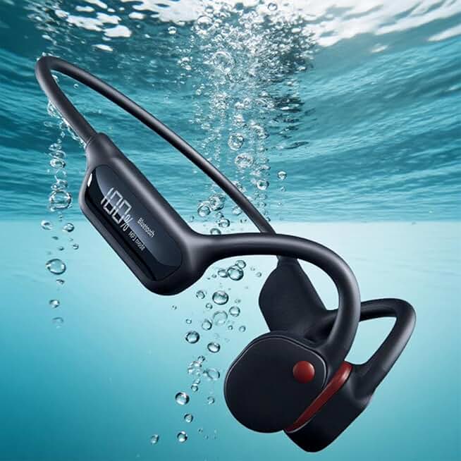 Open Ear Waterproof Bone Conduction Headphones with MP3 and LED Screen