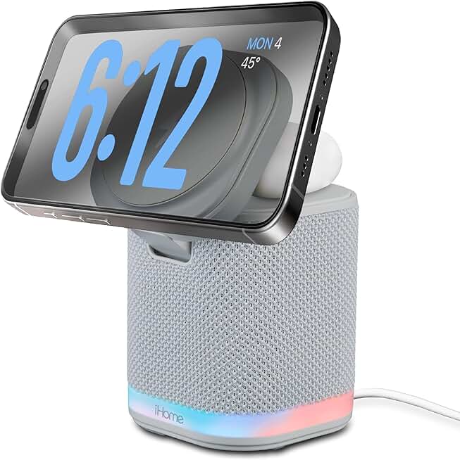 Bluetooth speaker with wireless charger and night light