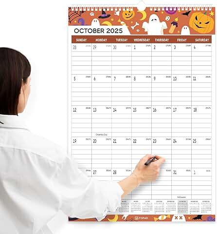 2025-2026 Wall Calendar, 21 Months, Seasons Pattern