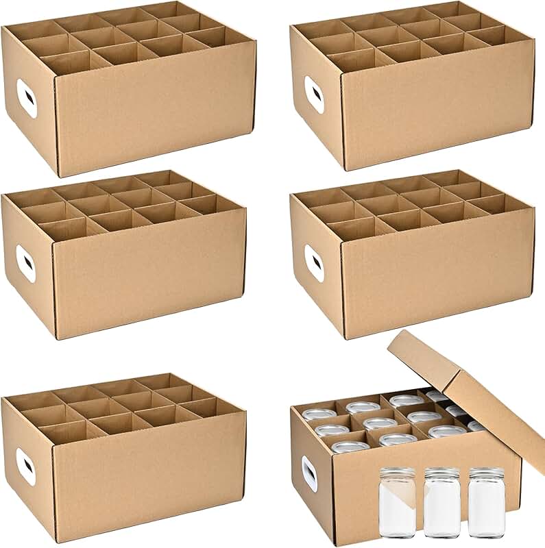 Six-piece storage box for 32 oz jars