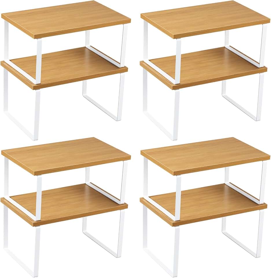 8-Piece Stackable Kitchen and Bathroom Shelf Set