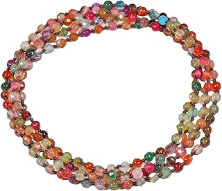 36-inch Micro-cut Semi-precious Beaded Necklace or Wrap Bracelet
