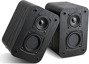 Pair of Wall-Mountable Passive Bookshelf Speakers for Home Use