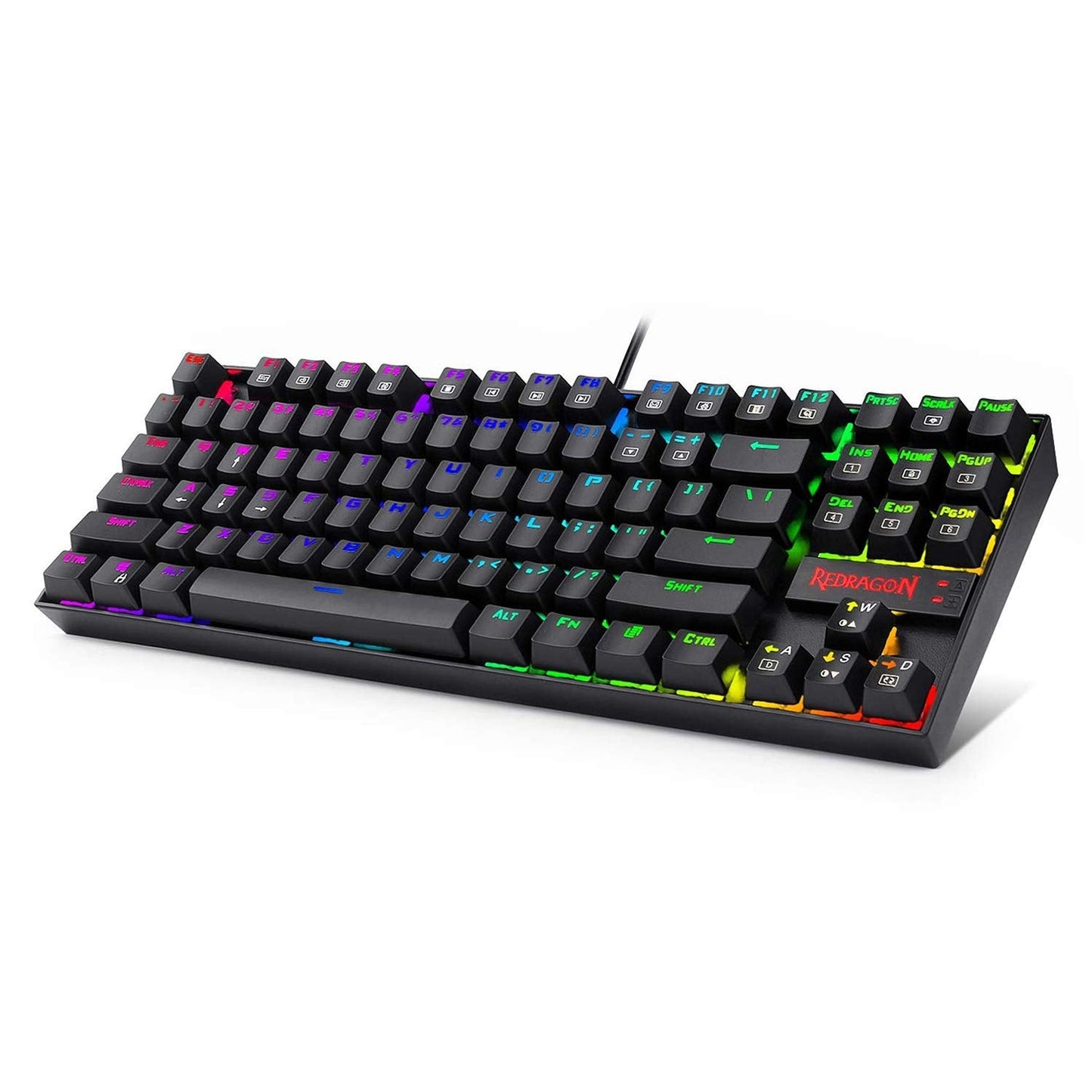 K552 Mechanical Gaming Keyboard RGB LED Backlit Wired with Anti-Dust Proof Switches for Windows PC (Black, 87 Key Blue Switches)