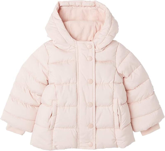 Girls' Warm Water-Resistant Hooded Puffer Coat