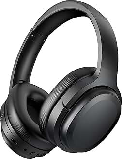 Wireless Over-Ear Headphones with Noise Cancellation and Long Battery Life