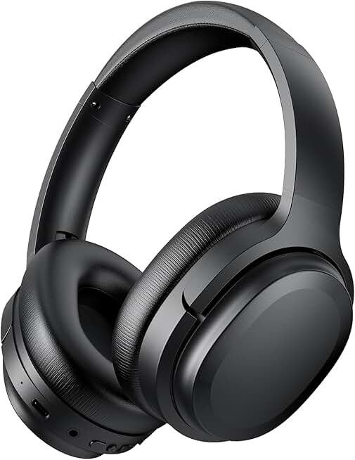 Wireless Over-Ear Headphones with Noise Cancellation and Long Battery Life