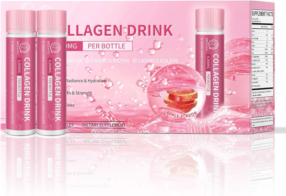 Marine Collagen Drink for Skin Hair and Nails, Apple Flavor