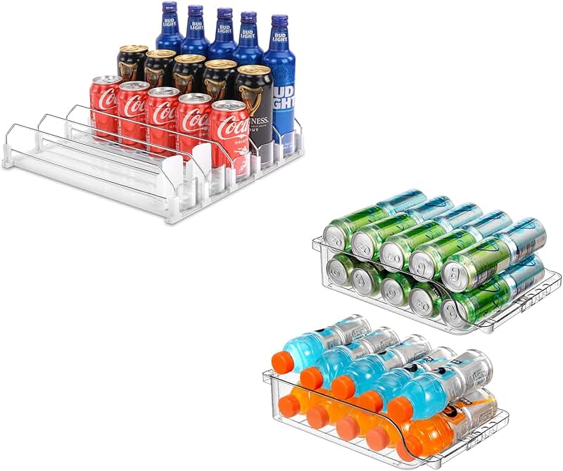 Adjustable Soda Can Organizer for Refrigerator and Pantry