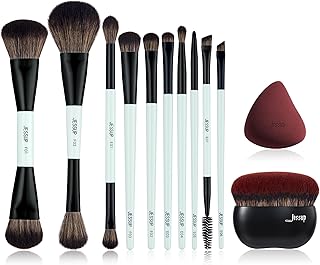 Double-Sided Makeup Brush Set with Foundation and Sponge