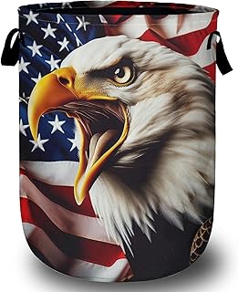 Foldable Waterproof Laundry Basket with Eagle Design