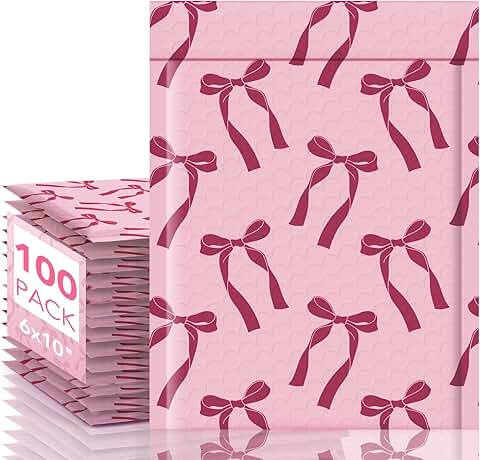 Pink Bubble Mailers 6x10 Pack for Small Items