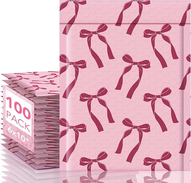 Pink Bubble Mailers 6x10 Pack for Small Items