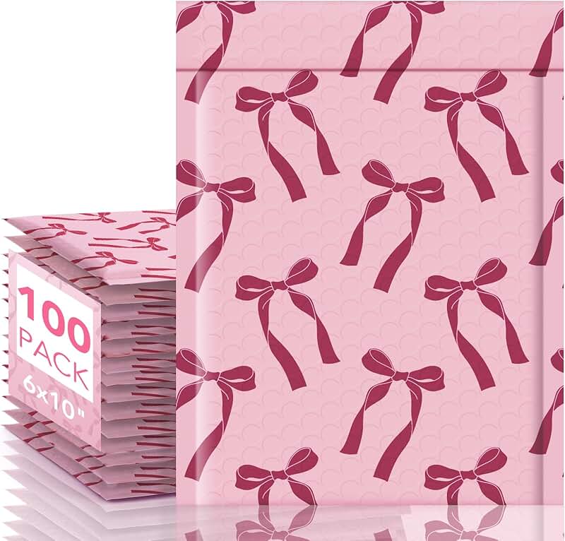 Pink Bubble Mailers 6x10 Pack for Small Items