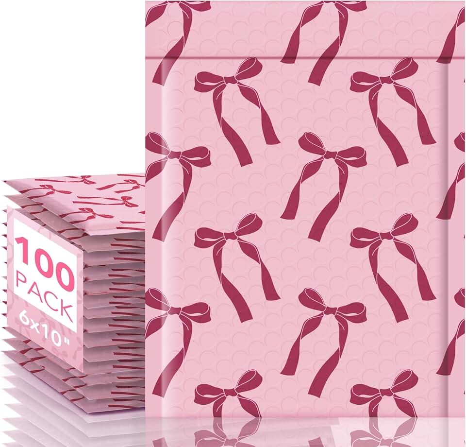 Pink Bubble Mailers 6x10 Pack for Small Items