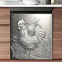 Stainless Steel Rooster Magnet Cover for Dishwasher