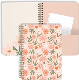 Mini Spiral Notebook with Star Floral Cover
