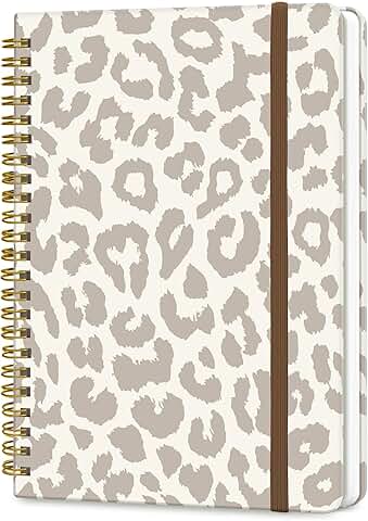 A5 Spiral Notebook with Leopard Cover for Writing