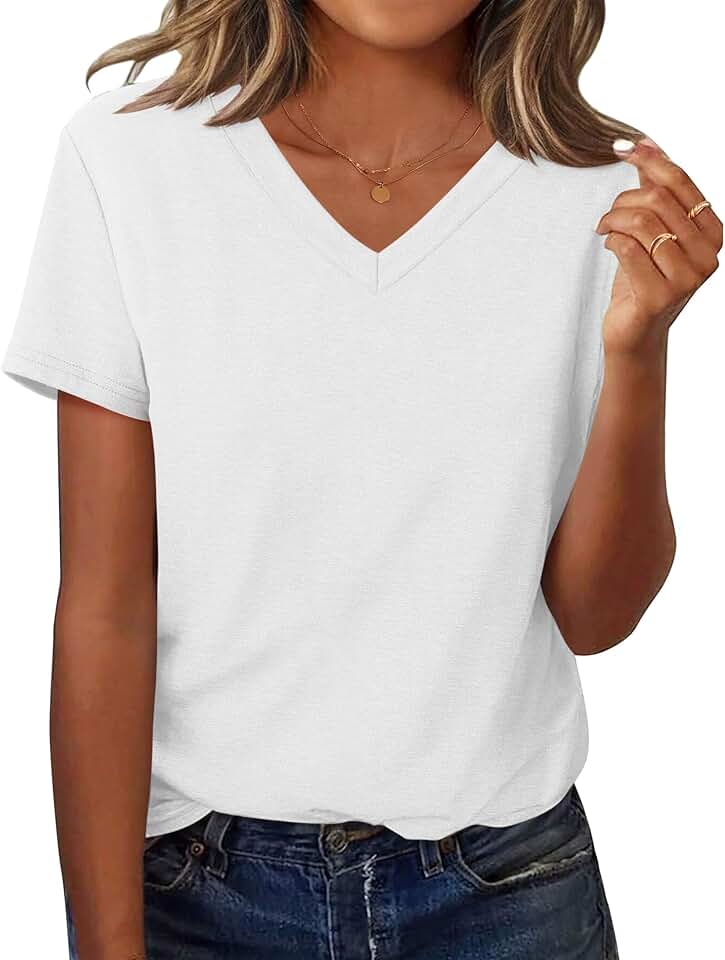 Casual Short Sleeve V-Neck Shirts for Women