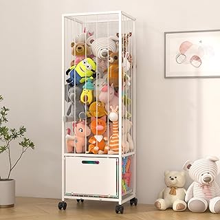 Large Metal Toy Storage with Wheels and Basket