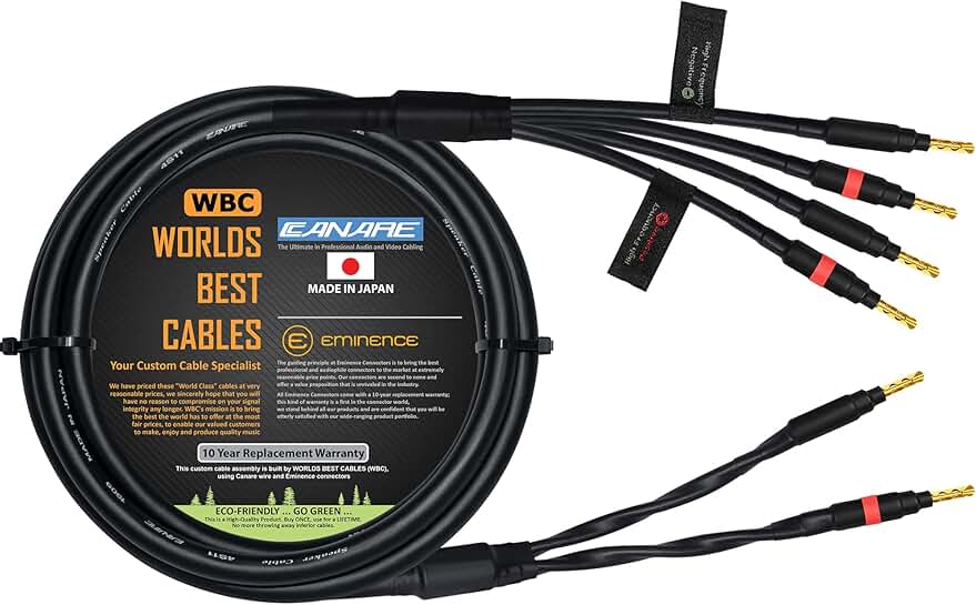 5-Foot Audiophile Star-Quad Bi-Wire Speaker Cable