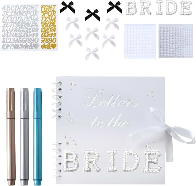 Wedding Scrapbook with Decorations and Markers