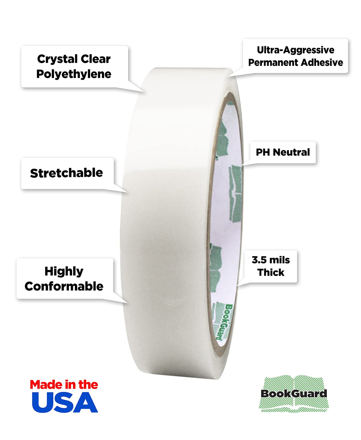 1 Inch Clear Book Repair Tape 15 Yard Roll