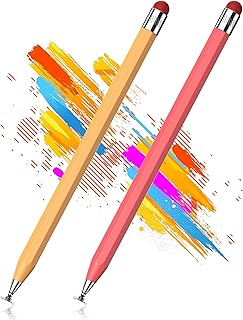 Set of two retro octagonal stylus pens for touchscreen devices