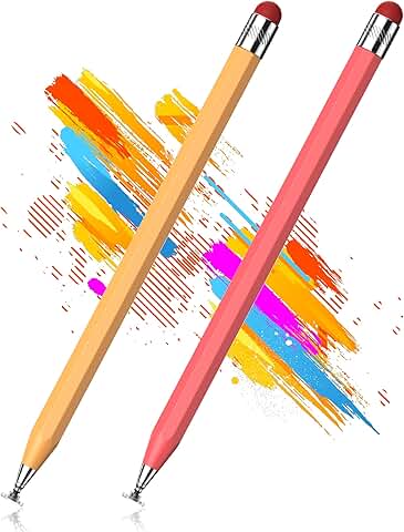 Set of two retro octagonal stylus pens for touchscreen devices