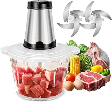 Electric Food Chopper with Copper Motor and 12-Cup Bowl