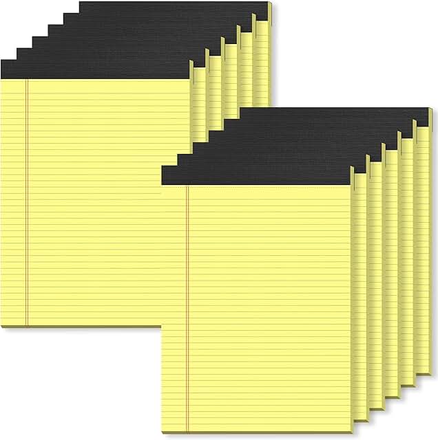 Yellow Legal Pads, 8.5 x 11, College Ruled, 12 Pack