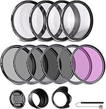 55mm Filter Kit with ND, CPL, UV, FLD, Close Up Filters and Hoods