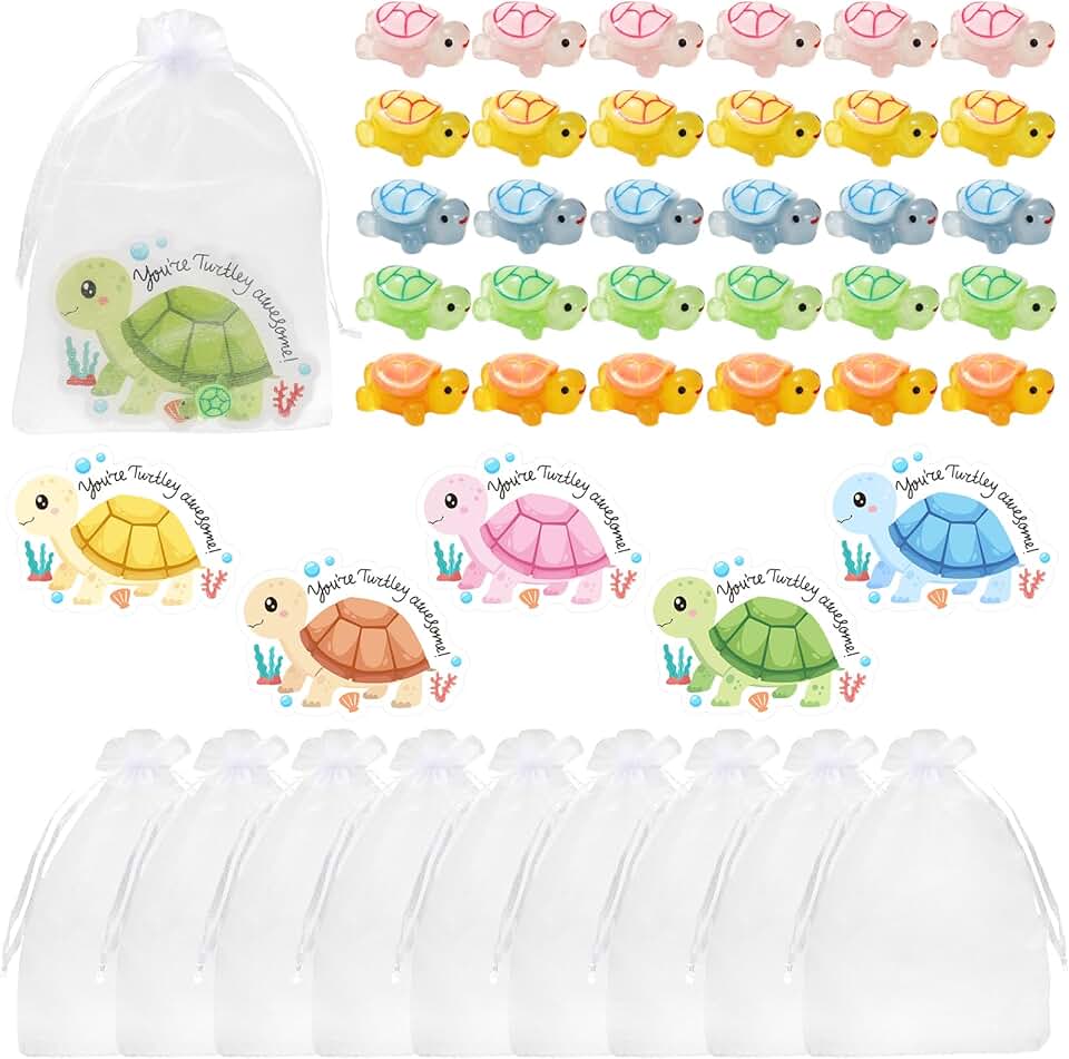 50 Pack Turtle Themed Thank You Gift Set with Note Card