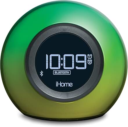 Alarm Clock with Bluetooth, Color Lamp, USB Charging, and Speakerphone
