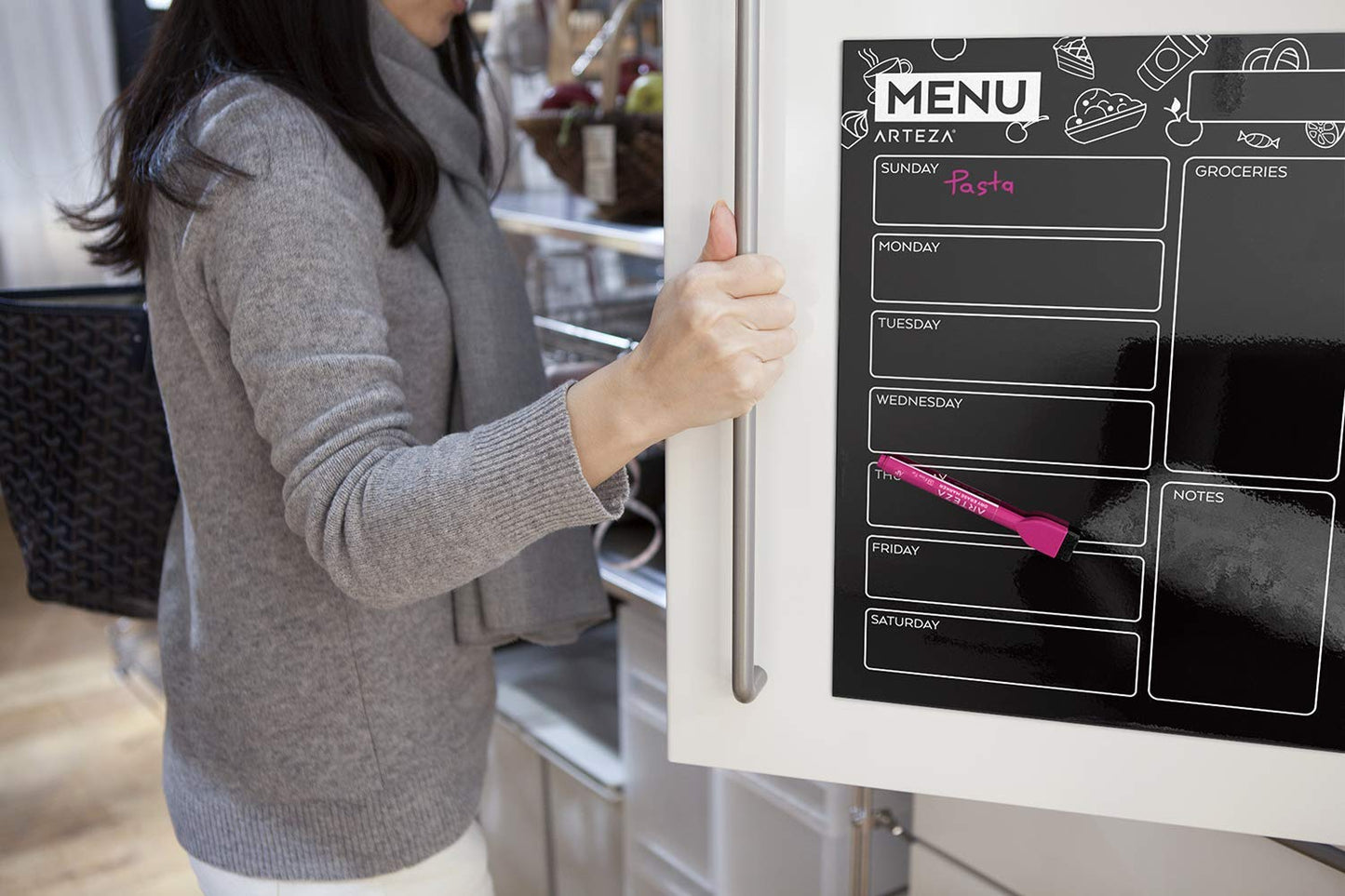 Magnetic Chalkboard Menu Planner Set with Markers