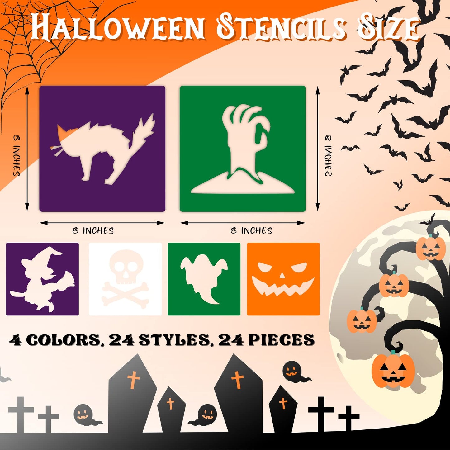 24 Pieces Kids Drawing Templates 8 Inches Assorted Shapes