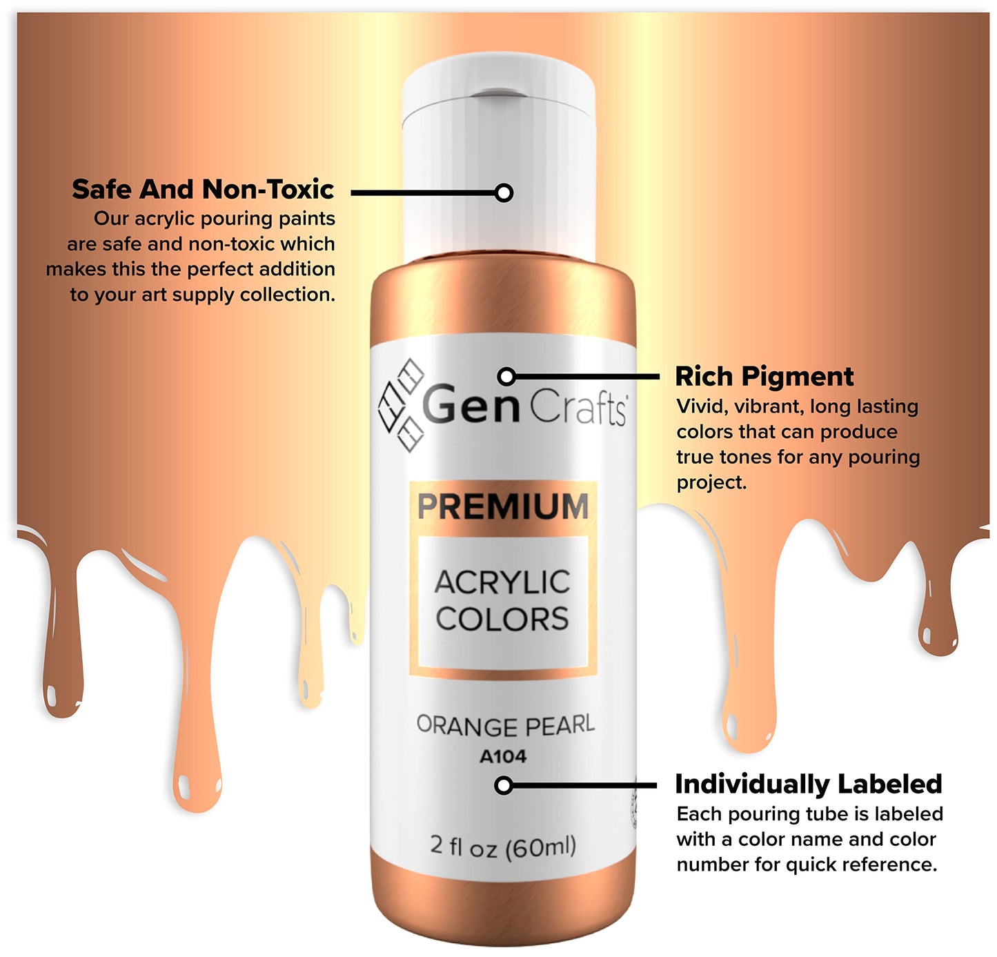 Metallic Acrylic Pouring Paint Set of 12, 2 oz.