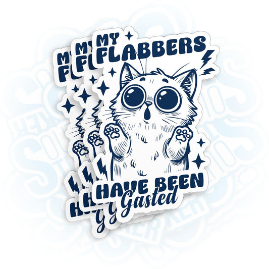 Set of three funny cat stickers, 3 inches each