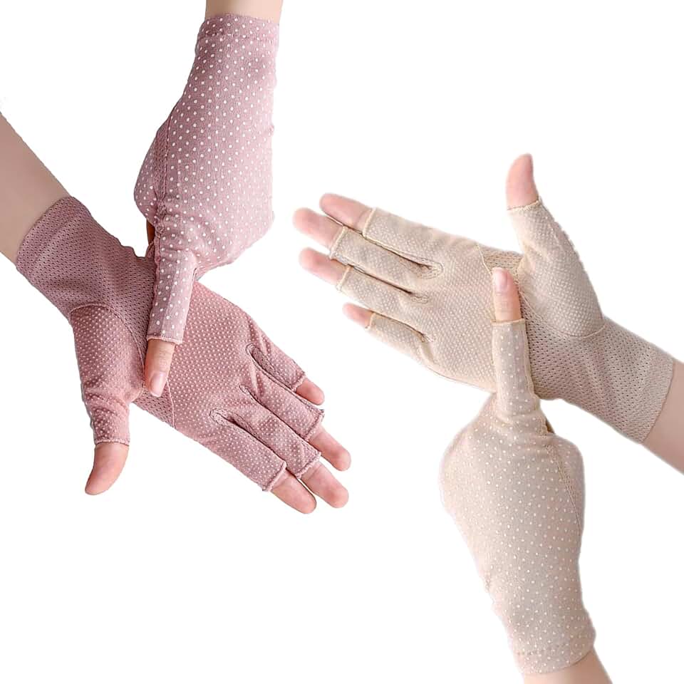 Summer UV Protection Fingerless Driving Gloves for Women