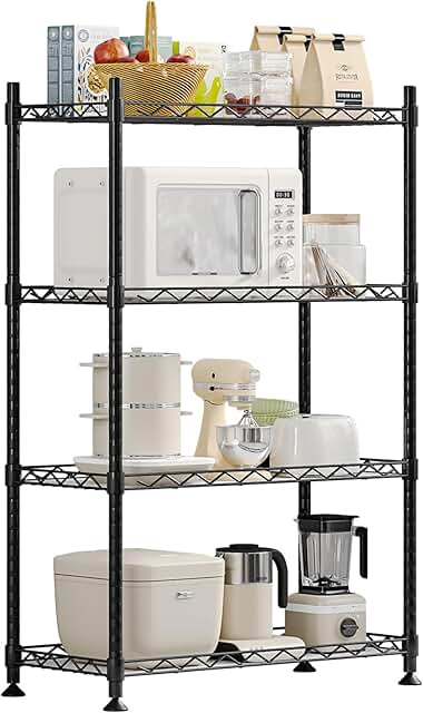 Adjustable 4-Shelf Metal Storage Rack, 47.99" High