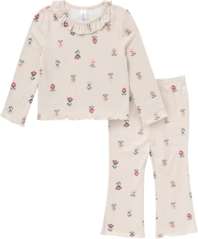 Baby Girls' Ruffle Collar Top and Flare Pants Set