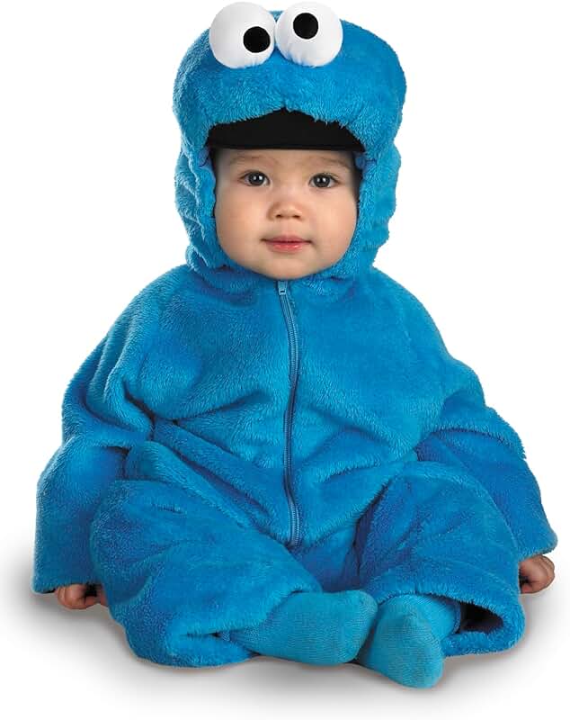 Blue Cookie Monster plush jumpsuit for toddlers