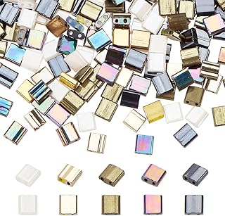 Box of 500 Glass Tila Beads for Jewelry and Crafts
