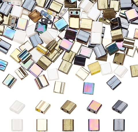 Box of 500 Glass Tila Beads for Jewelry and Crafts