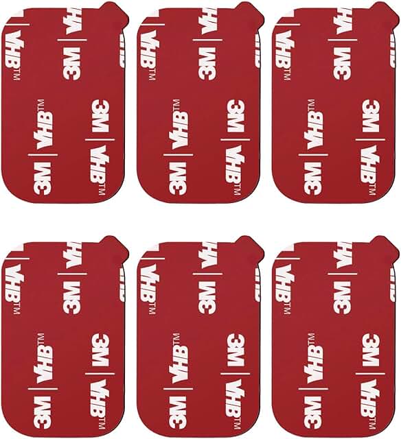Six Rectangular 3M Sticky Adhesive Replacement Pads