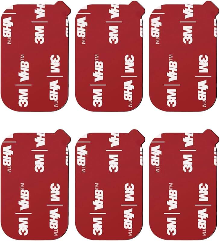 Six Rectangular 3M Sticky Adhesive Replacement Pads