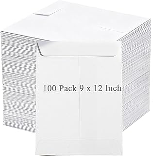 Pack of 100 White 9x12 Inch Self Seal Catalog Envelopes