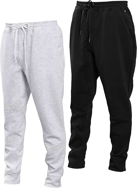 Men's Stretch Scuba Knit Tapered Sweatpants, 2-Pack