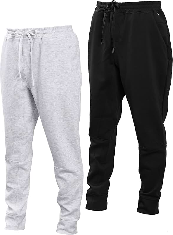 Men's Stretch Scuba Knit Tapered Sweatpants, 2-Pack