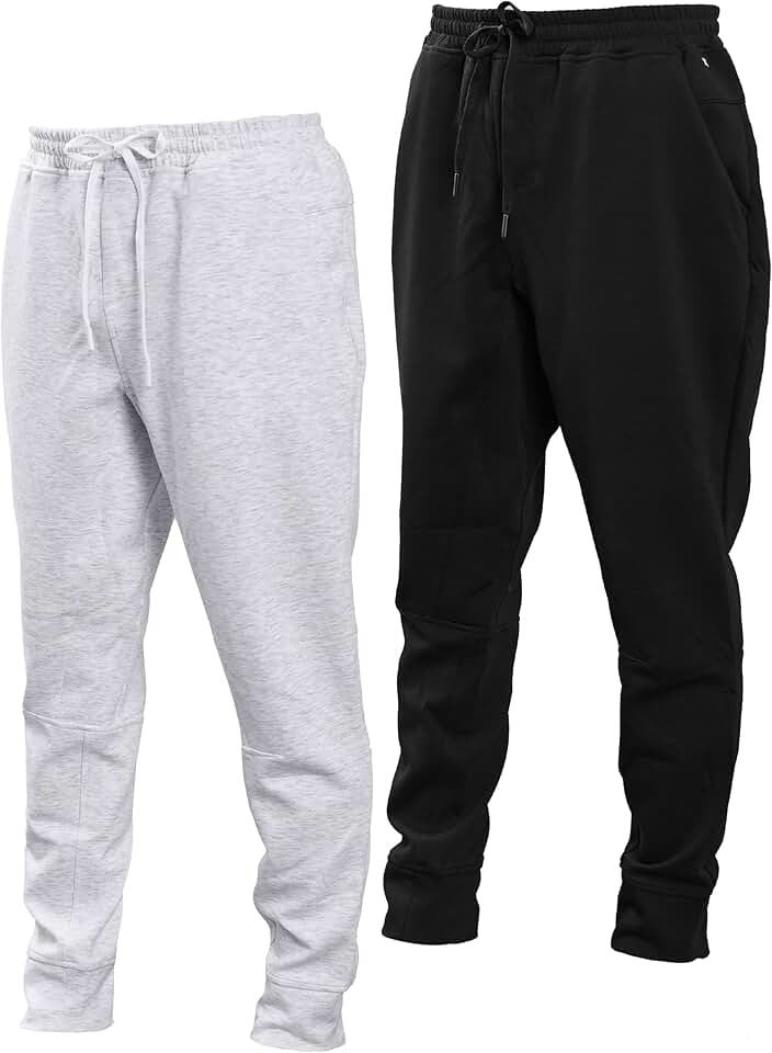 Men's Stretch Scuba Knit Tapered Sweatpants, 2-Pack